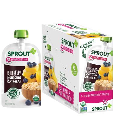 Sprout Organic Baby Food 6 Months & Up Blueberry Banana Oatmeal 3.5 oz (99 g)