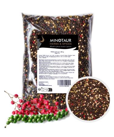 Minotaur Spices | Poivre color entier | 2 x 500 g (1 kg) | Poivre 4 baies m lange de grains noirs blancs verts et roses
