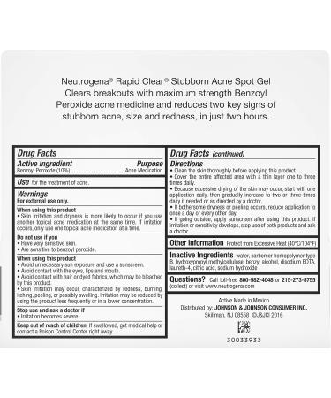 Buy Neutrogena Rapid Clear Stubborn Acne Spot Treatment Gel - 10% Benzoyl Peroxide Pimple Cream for Acne Prone Skin - 1 oz | Fast International Shipping - Buy Online on GoSupps.com