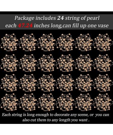 24 Pcs Rose Gold Artificial Pearl String for Vases & Centerpieces - Wedding & Christmas Party Decor - Buy Online on GoSupps.com