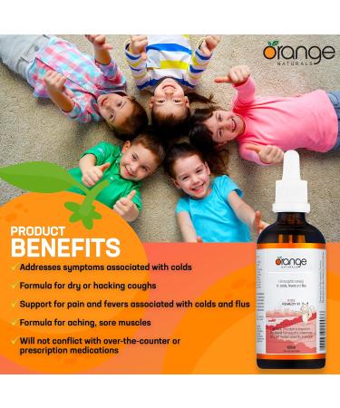 Orange Naturals - Remedy K1 for Kids - Formerly Cold+Flu for Kids - Gentle Relief for Cough & Dry Cough - 100ml Non-Drowsy Solution for Children - Buy Online on GoSupps.com