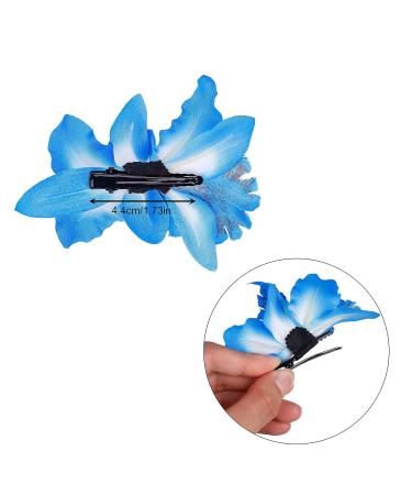 Multicolor Hawaiian Flower Hair Clips - 10 Pcs Dendrobium Orchid for Brides & Girls - Perfect for Weddings & Beach Parties - Buy Online on GoSupps.com
