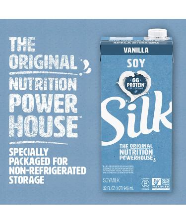 Soy Vanilla Non-Dairy Milk, 32 oz Cartons (Pack of 6) - Individually Packaged Dairy-Free Soy Milk - Buy Online on GoSupps.com