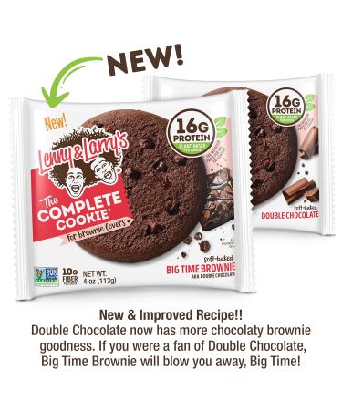 Lenny & Larry's The Complete Cookie Big Time Brownie Soft Baked 16g Plant Protein Vegan Non-GMO 4 Ounce Cookie - Big Time Brownie - Pack of 12 - Buy Online on GoSupps.com