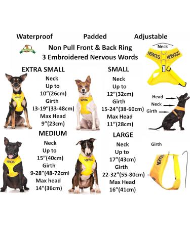 NERVOUS (Give Me Space) Yellow Colour Coded Non-Pull Front and Back D Ring Padded and Waterproof Vest Dog Harness PREVENTS Accidents By Warning Others Of Your Dog In Advance (M) Medium Harness - Buy Online on GoSupps.com
