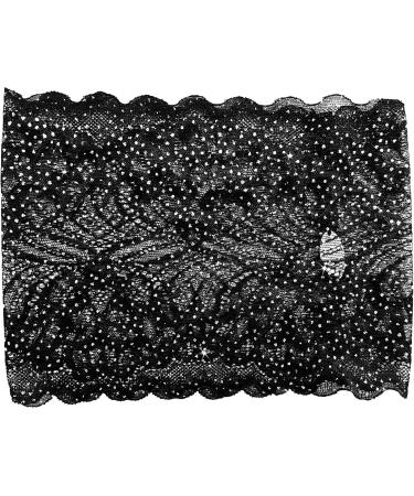 ShariRose Black Silver Lace Headband Vintage Sparkly Lace for Women Hair Accessories Waide Stretch Lace Headband Makeup Hairband (Black silver glitter lace) - Buy Online on GoSupps.com