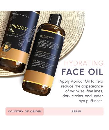 Brooklyn Botany Apricot Kernel Oil - 100% Pure & Natural Body, Hair, and Face Oil - 8 fl oz - Buy Online on GoSupps.com