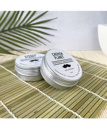 Peppermint Shaving Soap: Natural Hemp & Coconut Oil | Reusable Metal Tin - Buy Online on GoSupps.com