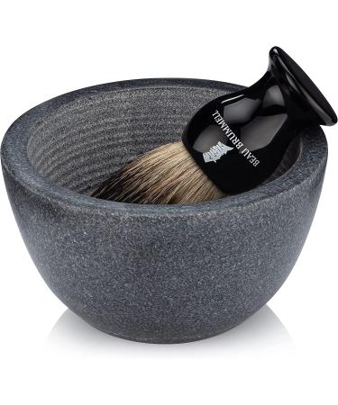 Beau Brummell Marble Shaving Soap Bowl - Handmade 100% Natural Marble, Grooved Interior for Maximum Lather | Heat Retaining Black Stone for Luxurious Hot Shave - Buy Online on GoSupps.com