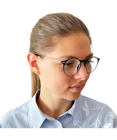 Mini Anti Blue Light Glasses for Reading - Round & Rectangular Black Plastic Frame Free Case Women s 2.5 Diopters - Buy Online on GoSupps.com