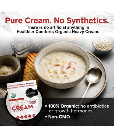 Organic Heavy Cream Powder (72% Butterfat) | USDA Certified, Kosher, Gluten Free | Non-GMO, Keto Friendly | Antibiotic & Hormone Free | Made in USA - 8 oz - Buy Online on GoSupps.com
