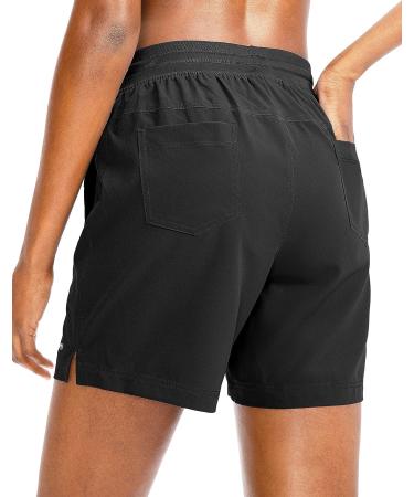 YYV Women's 5 Quick Dry Athletic Hiking Golf Shorts with Pockets - Black (Small) - Buy Online on GoSupps.com