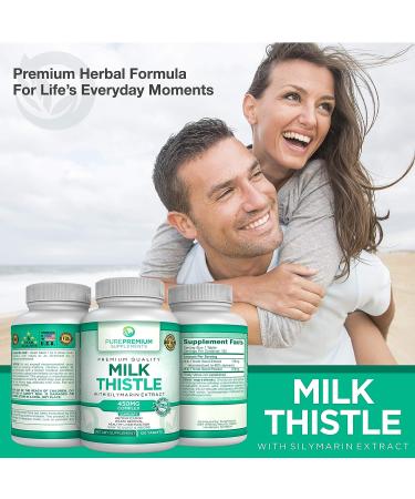 PurePremium Milk Thistle Supplement with Silymarin Extract - Liver Support - Vegan - 120 Tablets - Buy Online on GoSupps.com