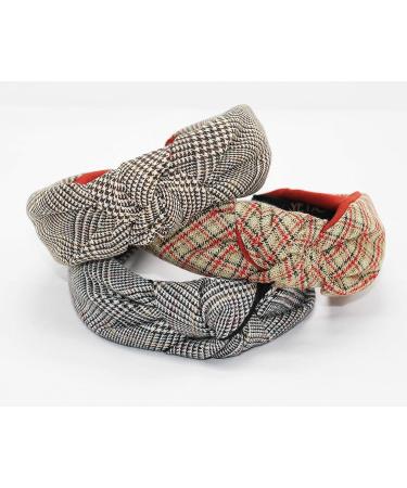 YETASI Brown Plaid Knotted Headband for Women - Comfy Non Slip Material, Unique Style - Buy Online on GoSupps.com