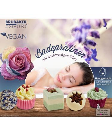 Brubaker 8-Part Organic Bathing Chocolates | Deluxe Aloe Vera & Green Tea | Vegan Natural Ingredients | Handmade Gift Box - Buy Online on GoSupps.com