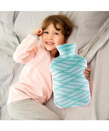 Samply 2L Hot Water Bottle with Soft Cover - Pain Relief for Back, Neck, and Shoulders - Cosy Nights - Light Blue - Buy Online on GoSupps.com