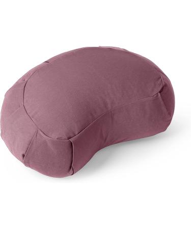 Lotuscrafts Zafu Meditation Pillow - Crescent Moon Siddha - Yoga Cushion - 15cm Seat Height - Organic Cotton GOTS Certified Washable Cover Aubergine - Buy Online on GoSupps.com