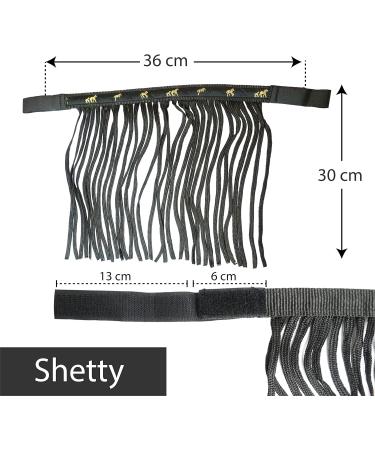 Premium Fly Mask with Fringes & Velcro for Horses - Perfect for Shetty Pony Cob Warmblood | KB Black - Buy Online on GoSupps.com