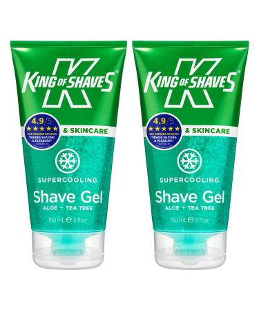 King of Shaves Cooling Aloe Vera Low Foam Shaving Gel for Men 175ml TWIN PACK 5 Fl Oz (Pack of 2)