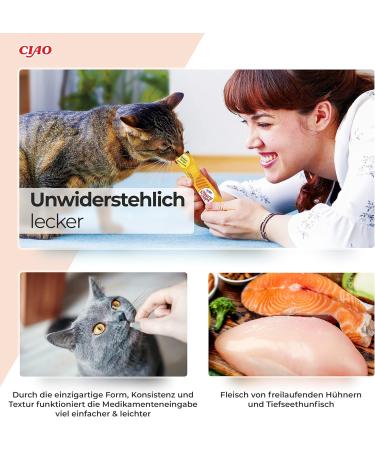 Inaba Churu Pops Cat Treats - Delicious Handheld Licking Snacks - 12-Pack Chicken (60g each) - Ideal Cat Leckerli - Buy Online on GoSupps.com