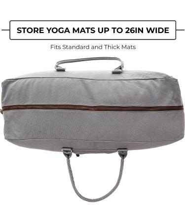 Mount Adams XL Yoga Mat Bag - Extra Large Fitness Carrier for Exercise Mat, Block, Straps, and Blanket - Canvas Gym Duffle Bag in Gray - Buy Online on GoSupps.com