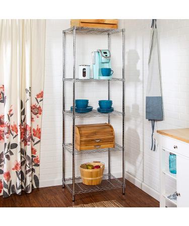 Honey-Can-Do SHF-01054 5-tier chrome shelving unit  250 lbs - Buy Online on GoSupps.com
