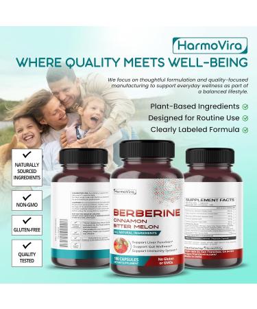 Liposomal Berberine with Cinnamon Bitter Melon & Natural Herbal Blend Supports Liver Function Gut Wellness & Immune System 180 Capsules 60 count (pack of 2) - Buy Online on GoSupps.com