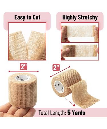 Mr. Pen Self Adhesive Bandage Wrap 6 Pack - Skin Colored - 2 x 5 Yards - Cohesive & Elastic Medical Wrap - Buy Online on GoSupps.com
