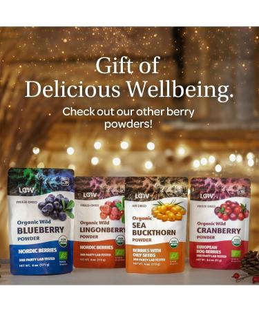  LOOV LOOV 100% Organic Wild Cranberry Powder - Nordic Freeze-Dried Powder from Unsweetened Cranberries - 91g - No Added Sugar - Buy Online on GoSupps.com