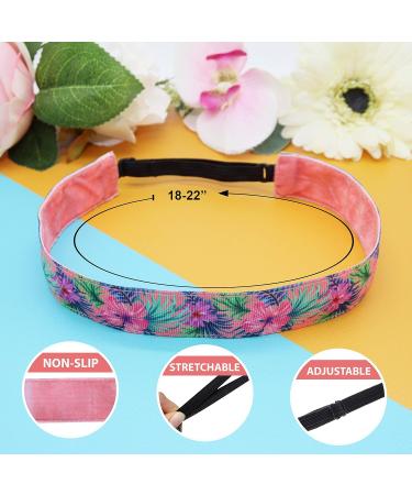 FROG SAC 6-Piece Floral Headbands for Girls - Adjustable Non-Slip Elastic Hair Bands - VSCO Girl Birthday Accessories - Buy Online on GoSupps.com