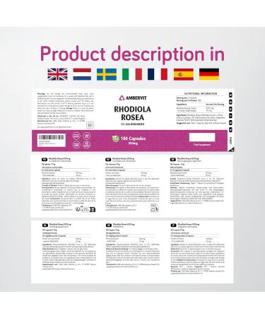 Rhodiola rosea 500 mg 180 g lules Extrait de racine titr 3 % de salidroside V gan sans agents de remplissage artificiels sans allerg nes - Buy Online on GoSupps.com