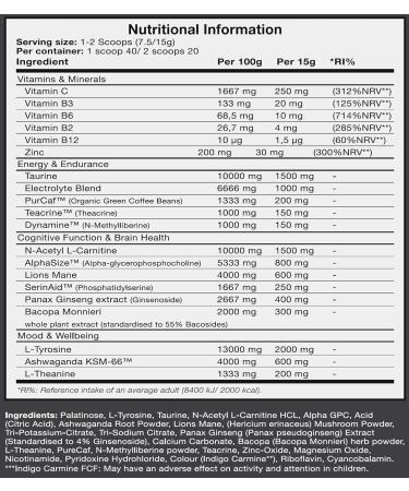 Brain Gains Nootropic Brain Fuel Black Edition 40 Servings Watermelon 260 g - Buy Online on GoSupps.com