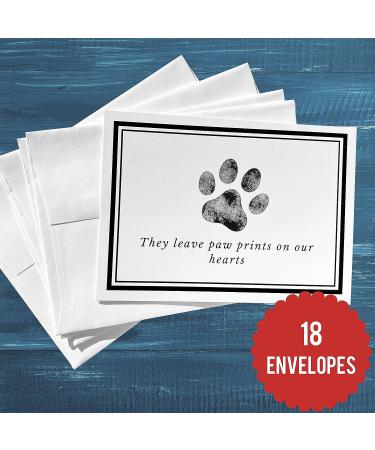 Paw Print Pet Sympathy Cards - 16 Cards with Envelopes for Dog Groomers, Veterinarians, Vets & Boarding - 4.25 X 6 Inches - Buy Online on GoSupps.com