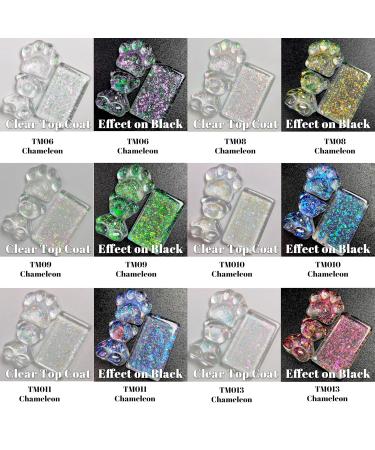 Sparkle Holographic Clear Glitter Nail Dip Powder Starter Kit - 6 Colors Opal Foils Easy for Beginners - Perfect Top Coat for Black Nail Art | SG062 - Buy Online on GoSupps.com