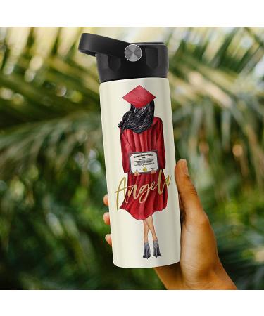 Graduation Gifts for Her  Personalized Water Bottle for Women - 14 or 20 Oz - Custom Hair Styles  Hood & Skin Color - Custom Graduation Gift w/ Name & Text  High School  College  Class of 2022 Gifts GRADUATION WATER BOTTLE - Buy Online on GoSupps.com