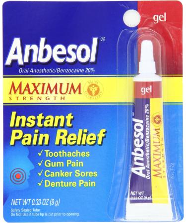 Anbesol Maximum Strength Oral Anesthetic Gel 0.33oz (Pack of 3) - Fast-Acting Pain Relief - Buy Online on GoSupps.com