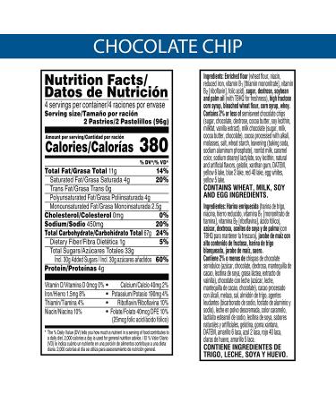Pop-Tarts Chocolate Chip Drizzle 13.5oz Box (8 Pastries) - Breakfast Foods & Kids Snacks - Buy Online on GoSupps.com