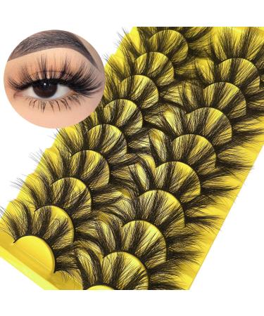 Cosplay Lashes Manga Long Dramatic Eyelashes Mink Lashes 23mm Fluffy Lashes 6D Volume Long Thick Fake Eyelashes 9 Pairs Strip Eye Lash Pack by HeyAlice Long Crossed