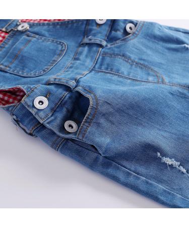 KIDSCOOL SPACE Baby & Little Boys/Girls Water Washed Ripped Soft Denim Overalls 6-12 Months Light Blue-1992 - Buy Online on GoSupps.com