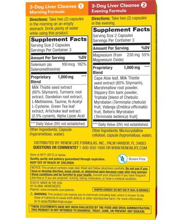 Renew Life Cleanse Adult 3-Day Liver Cleanse Dietary Supplement 2-Part 3-Day Program - Buy Online on GoSupps.com
