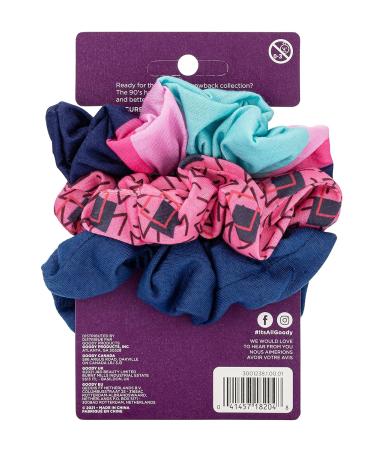 Goody Kids Nostalgia Scrunchies - 3 Count Pink Assorted - Pain-Free Hair Accessories for All Hair Types - Stylish and Secure Hair Styling for Men, Women, Boys, and Girls - Buy Online on GoSupps.com