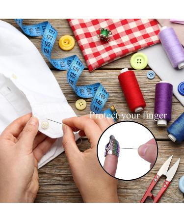 Dazzle Color Metal Sewing Thimble Finger Protector Set | 2 Sizes (S/M) | DIY Sewing Tools - 4pcs - Buy Online on GoSupps.com