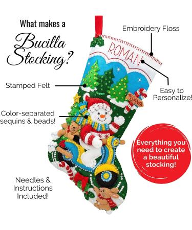 Bucilla Santa & Snowman 18-Inch Felt Stocking Kit - DIY Christmas Applique - Buy Online on GoSupps.com