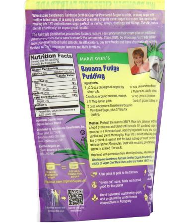 Wholesome Sweeteners Organic Powdered Sugar 16oz - 6 Pack, 1lb per Pack - Buy Online on GoSupps.com