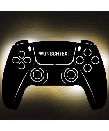 Gaming controller 5 lamp made of wood - personalized gift for men - gaming room decoration - gamingpad lamp - personalizable to hang/hang - consoles decoration - personal gift