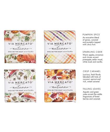 European Soaps Via Mercato Autumno Shea Butter Soaps Set - 4x50g Premium Natural Bars - Buy Online on GoSupps.com