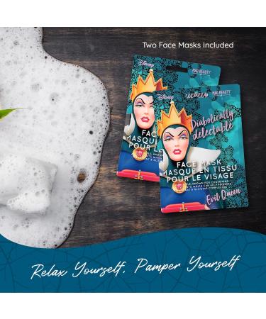 Disney Villain Evil Queen Face Masks - 2 Pack, 0.8 oz - Fun Spa Skincare for Parties, Gifts - Moisturizing Sheet Facemasks by MAD Beauty - Buy Online on GoSupps.com