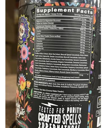 Black Magic Keyz Amino Acid Matrix Powder - Muscle Recovery & Endurance - EAA's BCAA's & Taurine - Keto No Sugar Caffeine Free - Strawberry Mojito - 14.81 oz - Buy Online on GoSupps.com