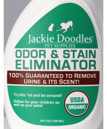Jackie Doodles Urine Remover, Eliminates Odors of Cats, Dogs, People Too Safely Ready to Use 24 OZ Bottle with 1 OZ Ready to Add Concentrate