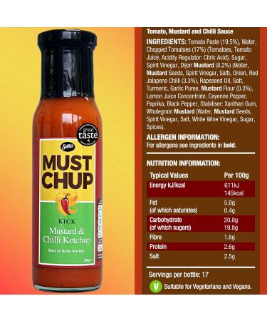 Must Chup Ketchup 6x bottle Pack Tomato Mustard Chilli Sauce Kick 6x Bottles each 260g - Buy Online on GoSupps.com